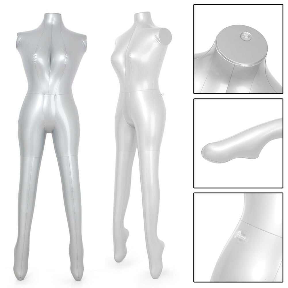 Three T Women Female Inflatable Underwear Swimsuit Mannequin Torso Model Clothes Display Silver 