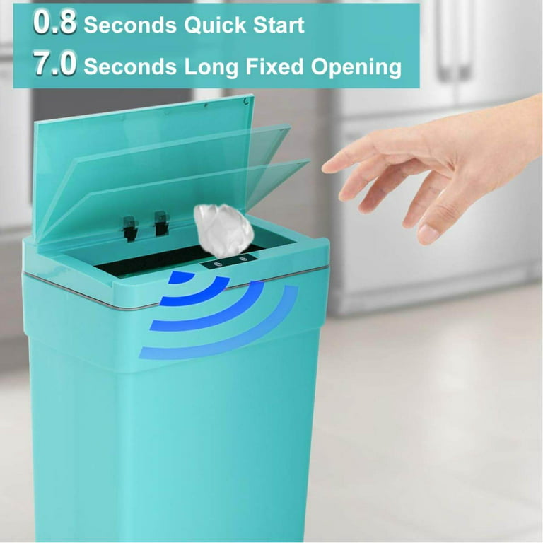 13 Gallon Touch Free Automatic Trash Can, 50L High-Capacity Electronic  Motion Sensor Kitchen Garbage Can, Plastic Trash Bin Waste Bin with Lid for