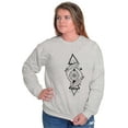 thumbnail image 4 of Dual Whales Compass Spirit Animal Unisex Plus Fleece Graphic Sweatshirt Brisco Brands 3X, 4 of 5