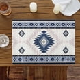 thumbnail image 2 of Placemats for Dinning Table Set of 12, Blue Beige Boho Vintage Ethnic Tribal Southwestern Burlap Kitchen Place Mats Waterproof Cloth Table Mats, Indoor Outdoor Placemats Easy Clean Dinner Decor, 2 of 8