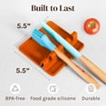 thumbnail image 3 of cooler kitchen silicone spoon rest with drip pad 2-pack, heat-resistant bpa-free holder for stove and countertop, holds spatulas, tongs, ladles, 3 of 7
