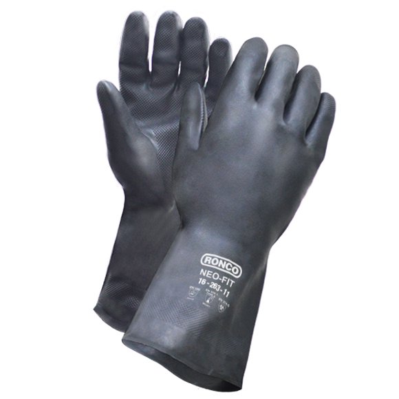 NeoFit™, Black 12" Neoprene Flocklined Glove - 28 mil (144 pairs / case)