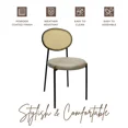 thumbnail image 3 of LeisureMod Euston Modern Wicker Dining Chair with Velvet Round Seat Set of 2, 3 of 11