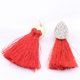 thumbnail image 4 of Pendientes con flecos colgantes Pendientes de mujer con de imitación de cristal Pendiente de rojo Hugo Pendientes boho tassle, 4 of 7