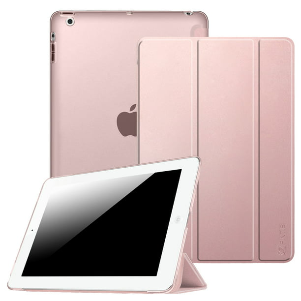 Fintie Case for Apple iPad 4th Generation with Retina Display, iPad 3 / iPad 2 PU Leather Cover Wake/Sleep Rose Gold Walmart.com