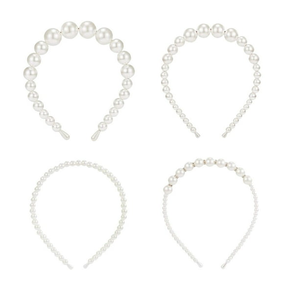 GOOHOCHY 4 Diadèmes de Perles Synthétiques, Accessoires pour Cheveux, Diadème de Mariée pour Fête de Mariage