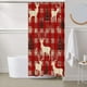 thumbnail image 5 of Cortina de ducha con estampado digital navideño, impermeable, resistente al moho, de poliéster, incluye ganchos, ideal para la decoración del baño., 5 of 6