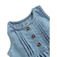 thumbnail image 3 of ITFABS Robe pour Enfants, Filles Couleur Unie Col Rond Sans Manches une-Pièce, 3 of 8
