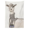thumbnail image 3 of Ambesonne Teen Room Tablecloth Rectangular Table Cover, Hipster Lama Camera, 60"x84", Beige Tan, 3 of 4