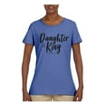 thumbnail image 2 of Wild Bobby Daughter Of The King 2 Corinthians 6:18 Inspirational/Christian Women Graphic Tee, Light Blue, Small, 2 of 5