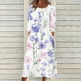 thumbnail image 2 of Floral Maxi Dress for Women Long Sleeve Casual Loose Boho Dress Fall Beach Sundress Flowy Comfy Outfit, 2 of 5
