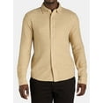 thumbnail image 3 of George Men's and Big Men's Knit Button-Up Shirt with Long Sleeves, Sizes S-3XL, 3 of 5