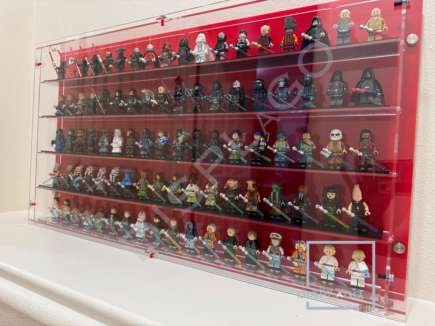 100 LEGO® minifigures Display Case. Show case. Wall mounted. Display case for LEGO®. Display case.