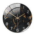 thumbnail image 1 of Elegante reloj de pared redondo con estampado de mármol decorativo, reloj silencioso analógico s pulgadas para el hogar, Negro Sunnimix Reloj de pared, 1 of 7