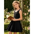 thumbnail image 2 of Aideaone Girls Sleeveless Square Neck Dress Ruched Waist A Line Church Party Style for Tweens Teens 7-16, 2 of 9