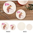 thumbnail image 4 of Watercolor Cartoon Bear on Retro Bicycle with Air Balloons Pot Holders Trivets, 2 PCS Round Cotton Thread Weave Potholders for Kitchens Hot Pads Table Mats Coasters for Hot Dishes, 4 of 7