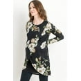 thumbnail image 2 of Black Floral Maternity Nursing Knit Tunic, 2 of 4