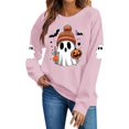 thumbnail image 4 of VKOYWKM Fall Halloween Sweatshirts for Women Ghost Graphic Sweatshirts Oversized Long Sleeve Crew Neck Pullover Holiday Party Sweatshirt, 4 of 6