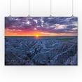 thumbnail image 2 of Badlands National Park, South Dakota, Purple Sunrise (36x54 Giclee Gallery Art Print, Vivid Textured Wall Decor), 2 of 3