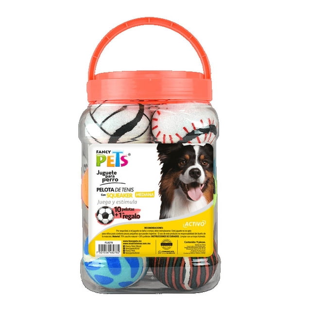 JUGUETE PELOTAS DE TENIS C/SQUEAKER VITROLERO 11 PZAS