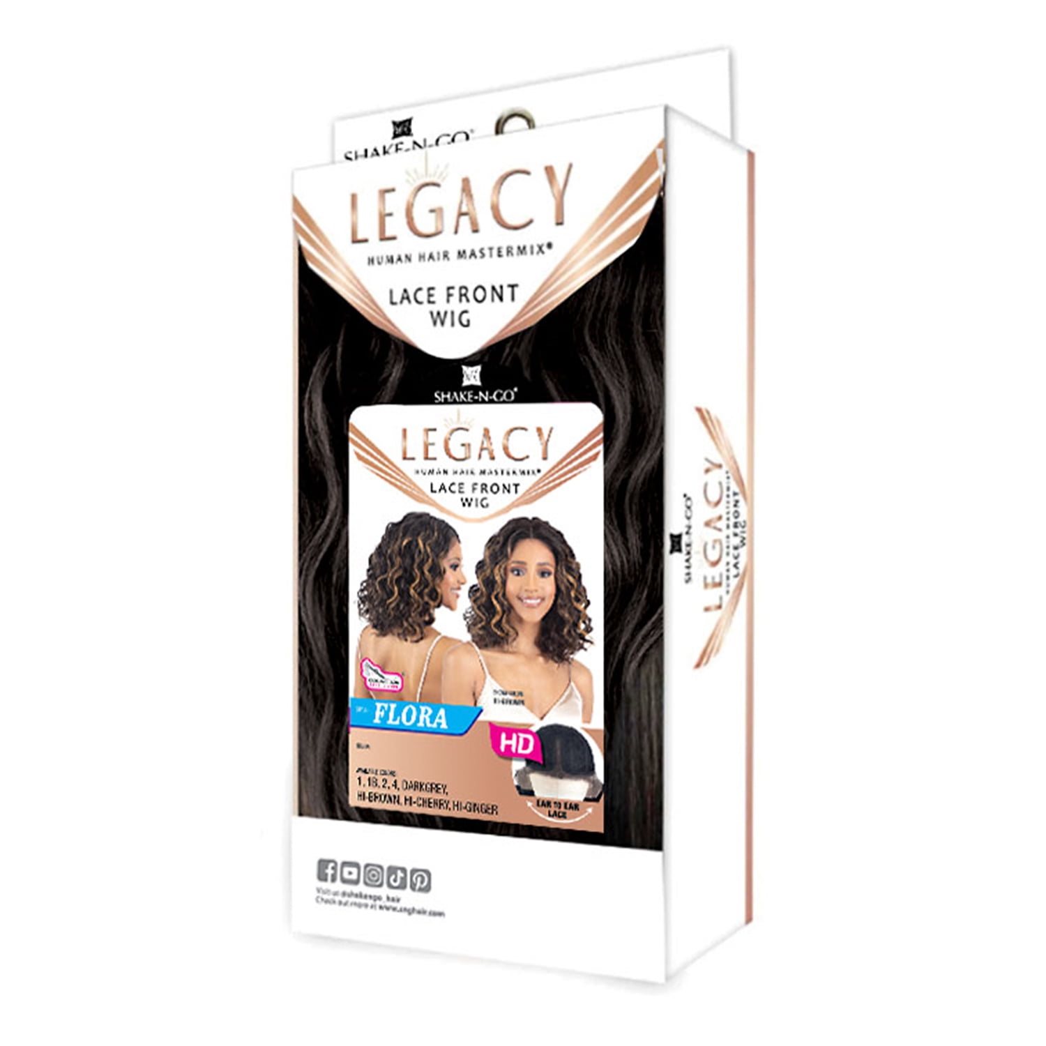 Shake-N-Go Human Hair Blend HD Lace Front Wig Legacy Flora (DARKGREY)
