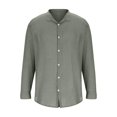 thumbnail image 3 of Brglopf Men’s Linen Shirts Casual Loose Fitted Long Sleeve Button Down Collar Shirts Retro Lightweight Solid Color Tops, 3 of 5