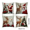 thumbnail image 3 of YANHAIGONG Christmas Pillow Covers 18x18,Vintage Christmas Pillow Covers,Vintage Holiday Pillow Covers,Christmas Pillow Cover Festival Decoration Sofa Decoration Linen Pillow, 3 of 6