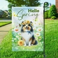 thumbnail image 3 of Shetland Sheepdog Hello Spring Time Flower Floral Nature Garden Flag 12x18in Double Sided Sheltie Dog Lover Gifts Outdoor Decor - 02031, 3 of 5