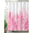 thumbnail image 2 of Winter Watercolor Pink Trees Shower Curtain Set ，Waterproof Fabric Shower Curtains Snowflake Plant Christmas Gradient Shower Curtains for Bathroom,Bathroom Decor 72"x84", 2 of 6