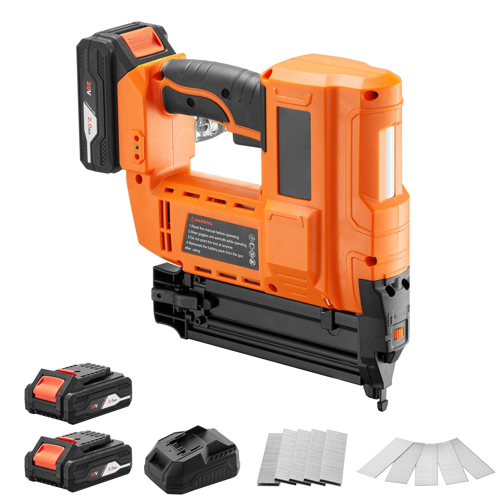 Dranite 2-in-1 Cordless Brad Nailer & Staple Gun, 18 Gauge, 20V with 2 Batteries & Charger, Includes 500 Nails and 500 Staples for Woodworking and Home DIY Projects