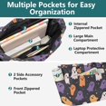 thumbnail image 3 of FORMRS Tote Bag for Women Quilted Large Capacity Travel Work Carry On Shoulder Handbag, Orange Halloween Ghosts, 3 of 7