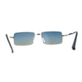 thumbnail image 3 of Mens Simple Classy Slim Rectangle Metal Rim Sunglasses Gold Blue, 3 of 4