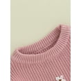 thumbnail image 6 of GXFC Toddler Girls Sweaters 6M 1T 2T 3T 4T 5T Kids Girls Long Sleeve Floral Embroidery Knit Pullovers Tops Casual Fall Knitwear Clothes for Child, 6 of 9