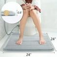 thumbnail image 2 of Memory Foam Toilet Bath Mat U-Shaped, Soft and Comfortable, Super Water Absorption, Non-Slip, Thick, Machine Wash and Easier to Dry for Bathroom Commode Contour Rug, 24 X 24 Inches, Silver, 2 of 6