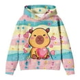 thumbnail image 6 of Toddler Girls Graphic Hoodie Long Sleeved Full Print Fashion Pullover Fall Winter Clothes Size 100 , Purple, 6 of 6