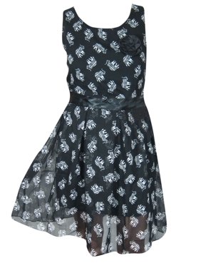Mogul Women Floral Style Dress Printed Georgette Sleevless Peasant Beach Summer Dresses S/M