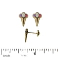thumbnail image 2 of 18K Solid Yellow Gold Enamel Ice Cream Cone Covered Screwback Earrings, 2 of 3