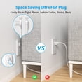 thumbnail image 3 of Regleta de enchufe plano – TROND cable de extensión ultrafino con 3 cargadores USB, estación de carga de escritorio de 3 salidas de CA, soporte de pared, compacto para el hogar, banco de trabajo, elem, 3 of 5