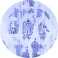 thumbnail image 1 of Ahgly Company Indoor Round Abstract Blue Modern Area Rugs, 5' Round, 1 of 4