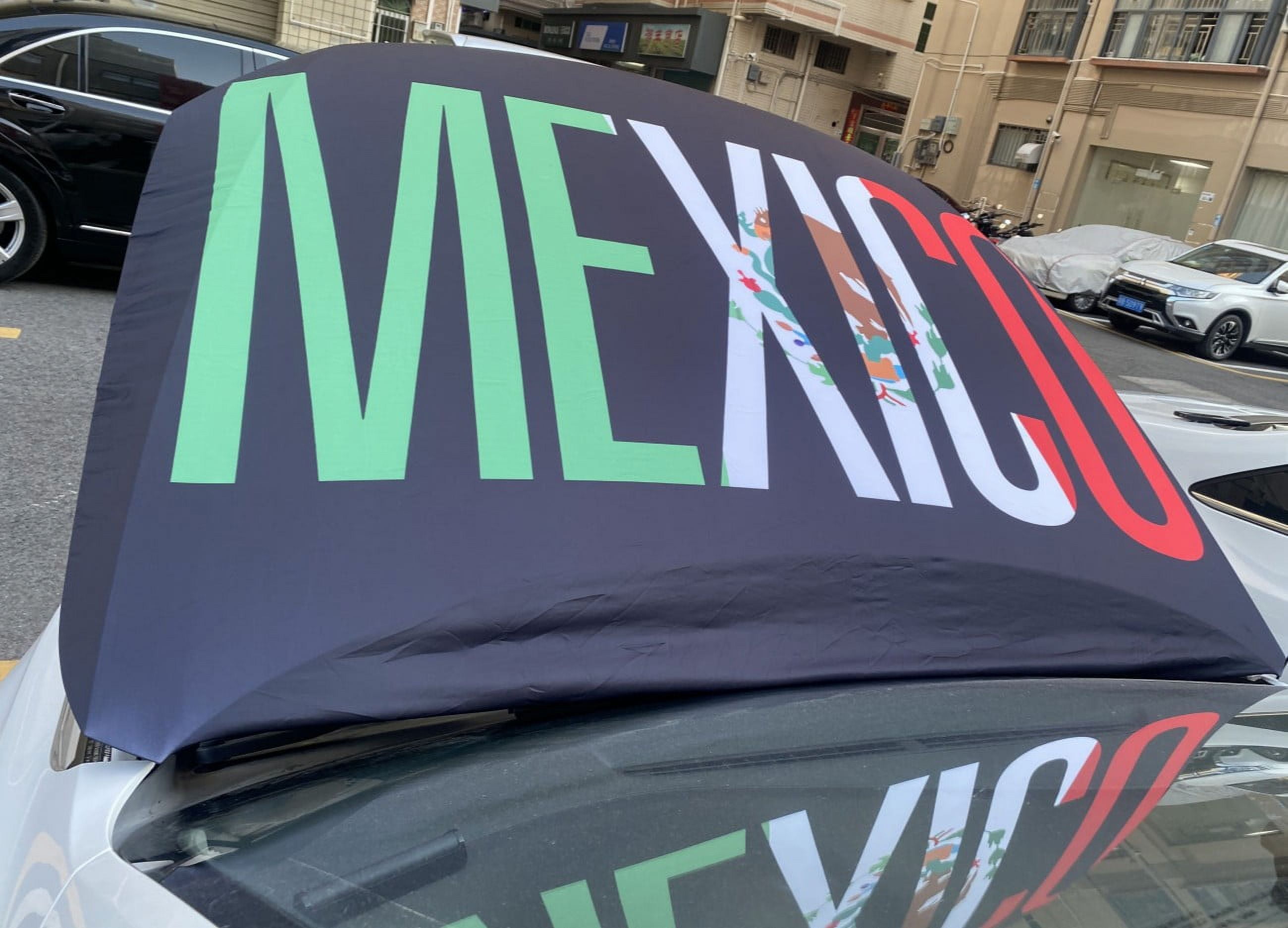Morocco Flag Car Hood Cover 3.3X5FT/6x7FT 100% Polyester,Engine Flag，Elastic Fabrics Can be Washed,Car Bonnet Banner (6X7FT)