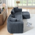 thumbnail image 2 of 114" Cloud Sectional Couch with L-Shape Chaise, Modular Sofa with Movable Ottoman, Upholstered Couches for Living Room Bedroom, No Assembly Required (Gray), 2 of 11