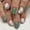 Green, variant on Sun Press Nails Short Square Nails Yellow False With Sunflowers Designs Spring Summer Full Cover Stick Nails for Women 24 count
