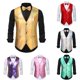 thumbnail image 4 of Mens V-Neck Disco Shiny Casual Waistcoat Suit Vest Waistcoats Gilet Vintage Tops, 4 of 8