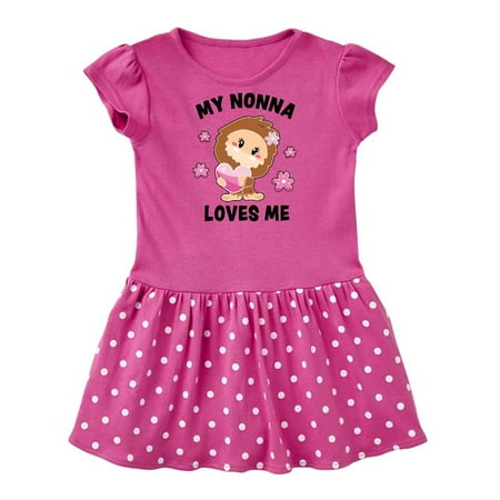 

Inktastic My Nonna Loves Me with Bigfoot Gift Baby Girl Dress