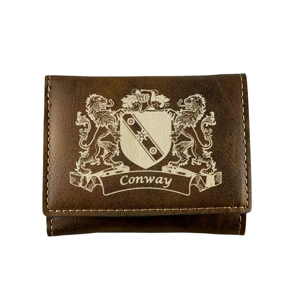 Conway Irish Coat of Arms Rustic Leather Wallet