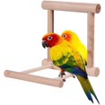 thumbnail image 2 of 2pcs Bird Toy for Parrot Parakeets Conures Cockatiels Cage Swing Wooden Fun Play Toy for Birds (Mirror), 2 of 4