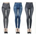 thumbnail image 1 of Leggings de mezclilla de talla grande para mujer, pantalones ajustados de cintura alta y elásticos que levantan la cadera para mujer, 1 of 1