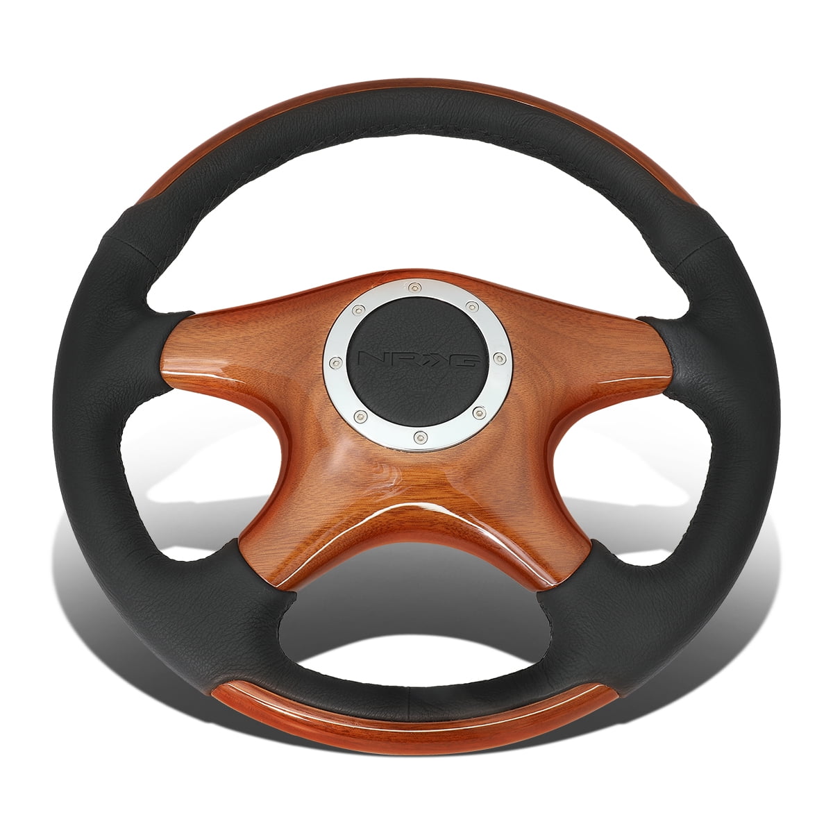 NRG Innovations ST085 Luxury Style 350mm Glossy Wood Grain 4Spokes