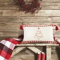 thumbnail image 3 of LR Home Merry Cotton Poly Filled Pillow in White/Red, 16" x 24", 3 of 11