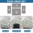 thumbnail image 5 of SCRAWLGOD Rose Floral Green Stretch Recliner Covers 4-Pieces Reclining Cover 1 Seat Recliner Chair Slipcovers Chair Covers for Reclining Chair Furniture Protector for Dogs Pets, 5 of 7